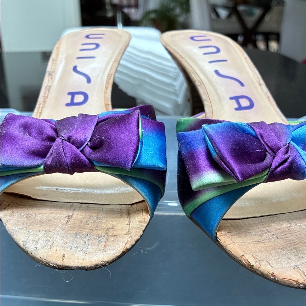 Unisa Purple and Blue Bow Sandals